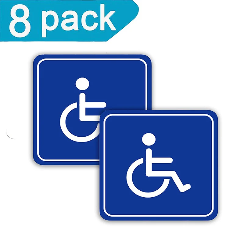 Инвалидная коляска символьная наклейка этикетка 8 Пак 3 дюйма инвалидность наклейка самоклеющаяся виниловая аппликация, наклейка этикетка