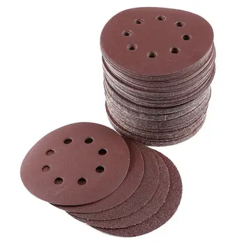 

SHGO HOT-100x Discs sanding 125mm Paper Abrasive emeri sander paper glass grain 40/60/80/120/240 sheet Polishing furniture