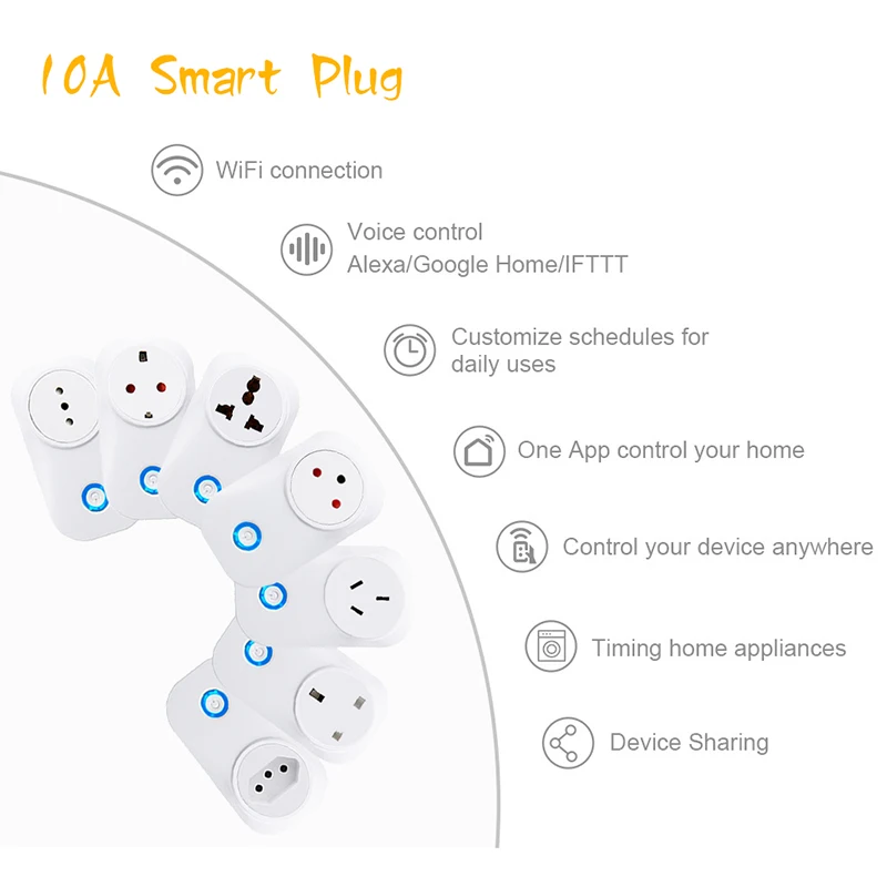 FrankEver Wi-Fi умная розетка 10A 16A с контролем мощности, стабилизатор напряжения для Израиля, Индии, бразильские итальянские, Великобритании, ЕС, Австралии, умная розетка