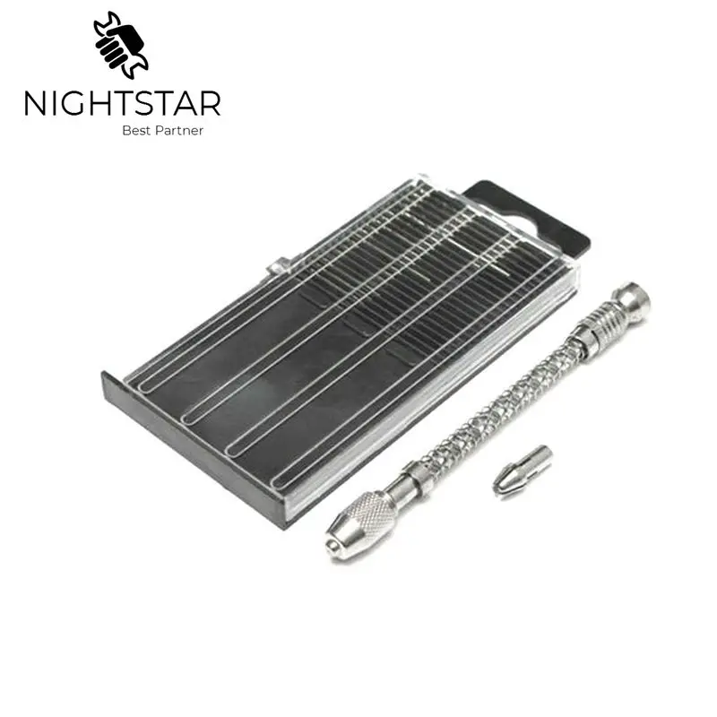 

Hand Drill Jewelry Carving Polymer Clay Sculpture Craft Hand Manual Drill Chuck Mini Hand + 20PCS Twist Drill Bit