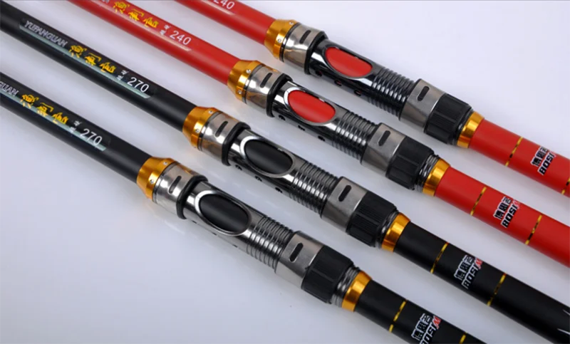 2.1m-3.6m Lure Weight Ultralight Fishing Rod Black Red FRP Travel Fish Rock Carp Feeder Rod Hard Stream Pole Portable Rod