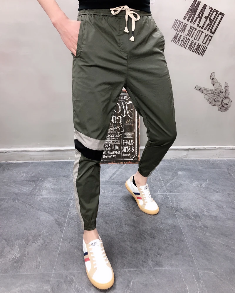 Zomer в стиле «хип-хоп» Повседневное Tactische Broek джоггеры Broek Heren Цвет Блок Лоскутные Брюки карго шаровары, штаны для бега, Broek, уличная Mannelijke