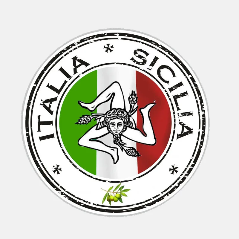 

Car Sticker Funny Personality Italia Sicilia PVC Decals Automobile Waterproof Sunscreen Accessories Window,12cm*12cm