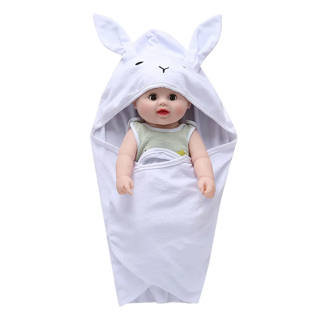 Muslin Baby Blankets Newborn Baby Boy Girl Soft Breathable Cute Cartoon Plush Cotton Receiving Blanket Sleeping Wrap Swaddle#g4