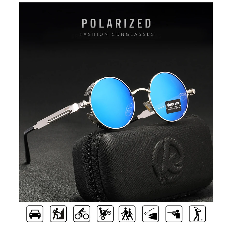 KDEAM Брендовые женские поляризованные солнцезащитные очки Круглые Женские брендовые дизайнерские UV400 защита солнцезащитные очки ретро вождения Модные оттенки