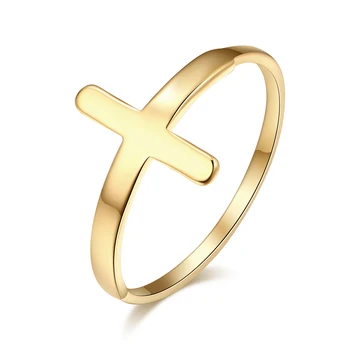 

DOTIFI Fashion Hot Classic Ring 316L Stainless Steel Cross Gold Silver Color Jewelry Girl Party Valentine's Day Gift R259