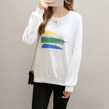 

Women Pullover Sweatshirt Cute Printed Autumn Coat Winter Loose Fleece Thick Knit Long Sleeve Female Sweatshirt