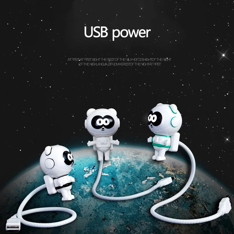 Светодиодный мини ночсветильник в виде астронавта с USB зарядкой декоративная