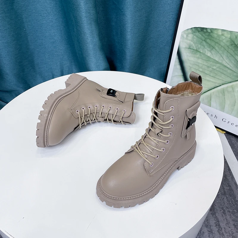 Botas de verano para mujer, zapatos de punta redonda con cremallera, de diseñador lujo, tacón plano, de goma, para otoño, 2021|Botas hasta tobillo| - AliExpress