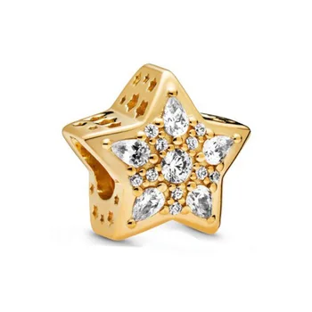 

Fashion Sparkling Charm Shine Star Charms Beads fit Pandora Original Bracelets Women DIY Jewelry