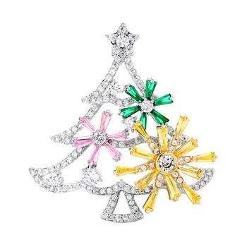 

Rotatable Christmas tree brooch women's autumn and winter coat pin personality simple high-grade luxury suit accessories corsage