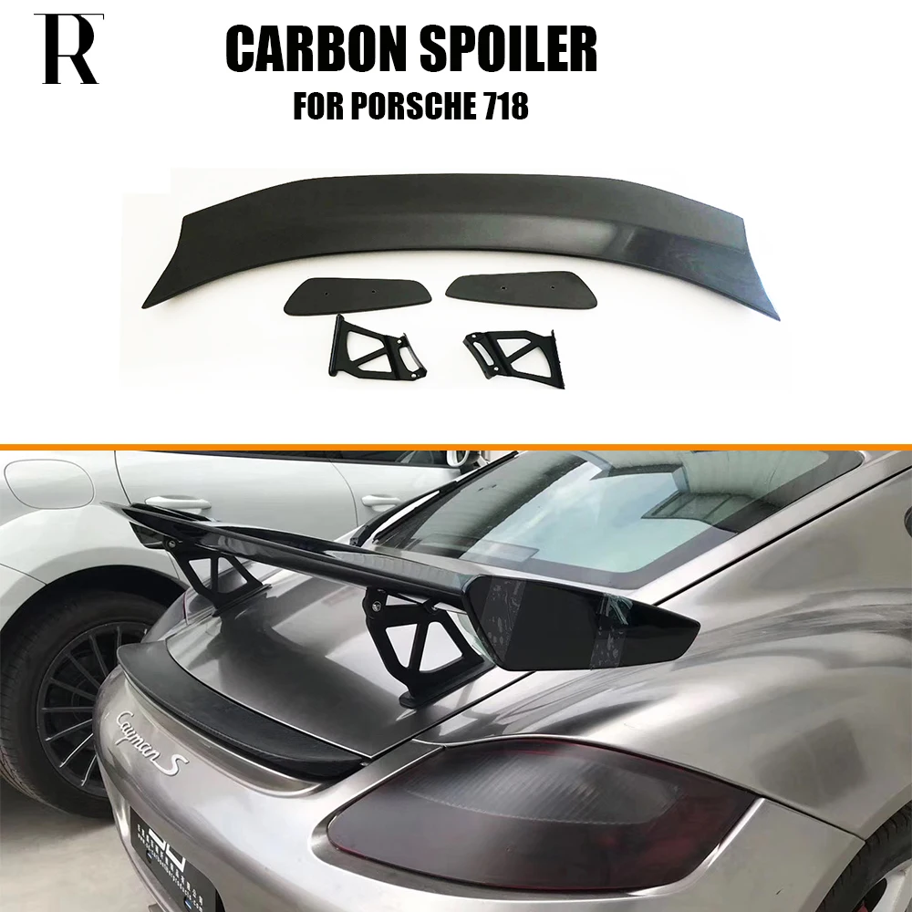 Стильный спойлер GT4 для заднего багажника из углеродного волокна Boxster Cayman 718 987 997