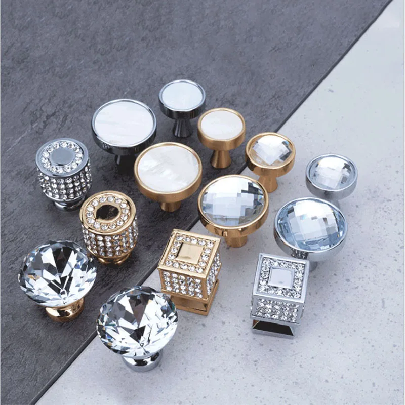 4 Tiradores De Cristal Para Cajones, Estilo Europeo, Con Forma De Diamante Transparentes De Un Solo Orificio Para Armario 85233229