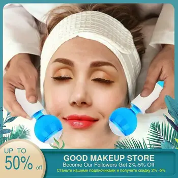 

2pcs Massage Globes Ice Ball Energy Crystal Glass Ball Cooling Beauty Ice Globes Face Wrinkle Remover Health Care Product