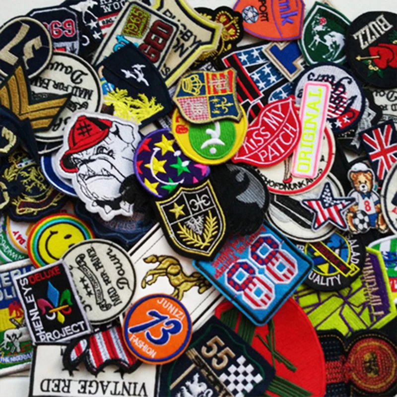 1 100 ASSORTED RANDOM PATCHES iron on & Sew On Wholesale