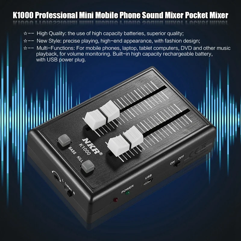 Portable 3 5Mm o Sound Mixer Pocket Mixer For Mobile Phone Headphone Earphone Amplifier Eu Plug