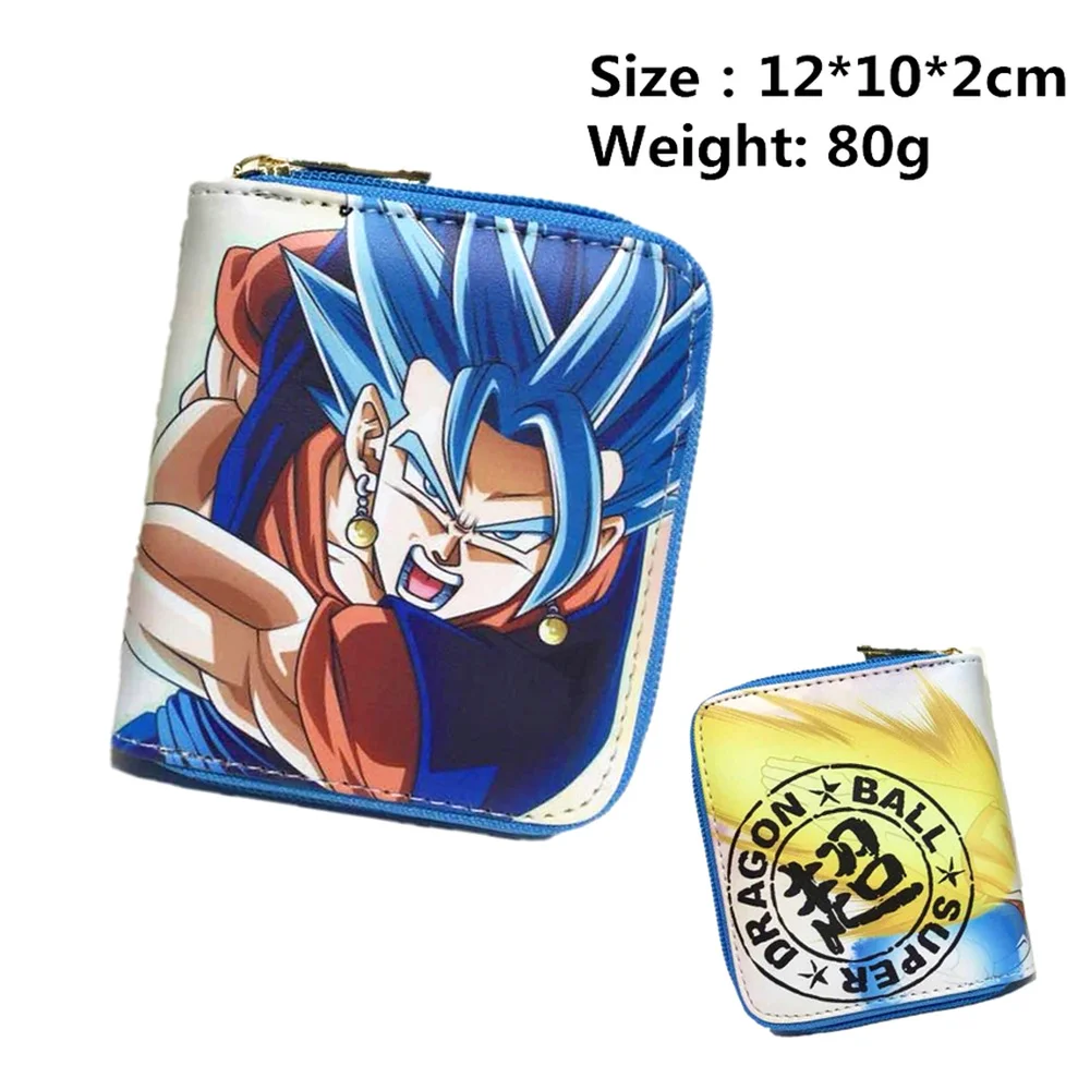 Аниме Dragon Ball Z Супер кожаный кошелек Goku Vegeta короткий Pu для мальчиков и девочек на молнии Держатель для карт женский мини маленький кошелек для монет сумочка