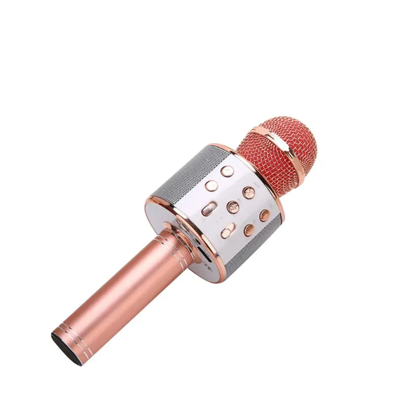 Rose Bluetooth беспроводной микрофон динамик профессиональный ручной караоке микрофон музыкальный плеер для вокала, с рекордером KTV Mic - Цвет: Rose