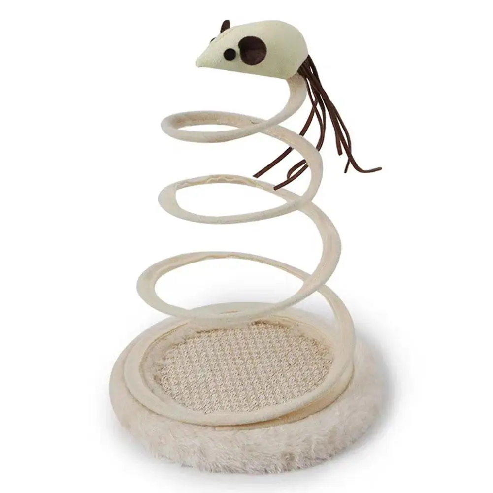 1Pcs Cat Toys Simulation Fish Plush MouseSpring Kitten Toys Spiral Steel Wire Spring Disc Creative Spring Plate Pet Cat Supplies