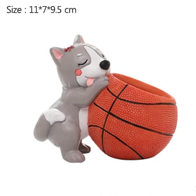 Blue Ball Strongwell Скандинавская собака Футбол животные цветочный горшок кукла сад вечерние цветы из смолы настольные украшения украшение дома мультфильм - Цвет: Blue Ball