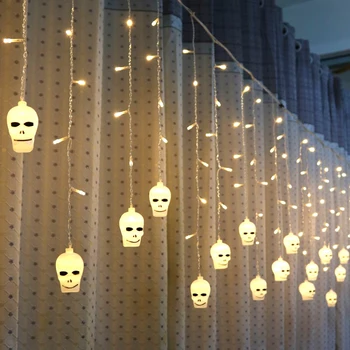 

LED Halloween Skull Light String Friendship Light Warm White 963.5m Ghost Head Ghost Festival Light String Holiday Decoration Li