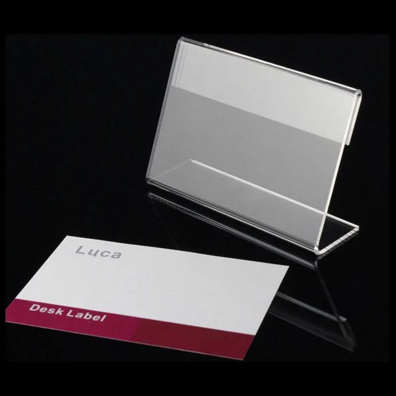 

40PCS Acrylic Transparent Label Price Tag Paper Cards Display Easels Bracket Label Display Brackets