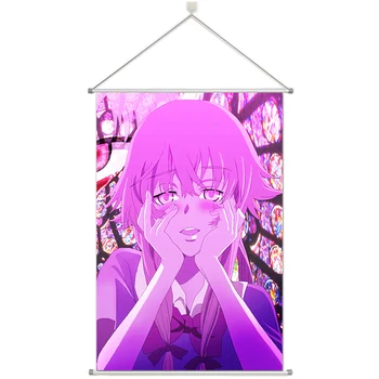 

Anime Future Diary Mirai Nikki Gasai Yuno Personalize Customer Made Alloy Fabric Wall Poster Scroll 60x90cm 24x36inches