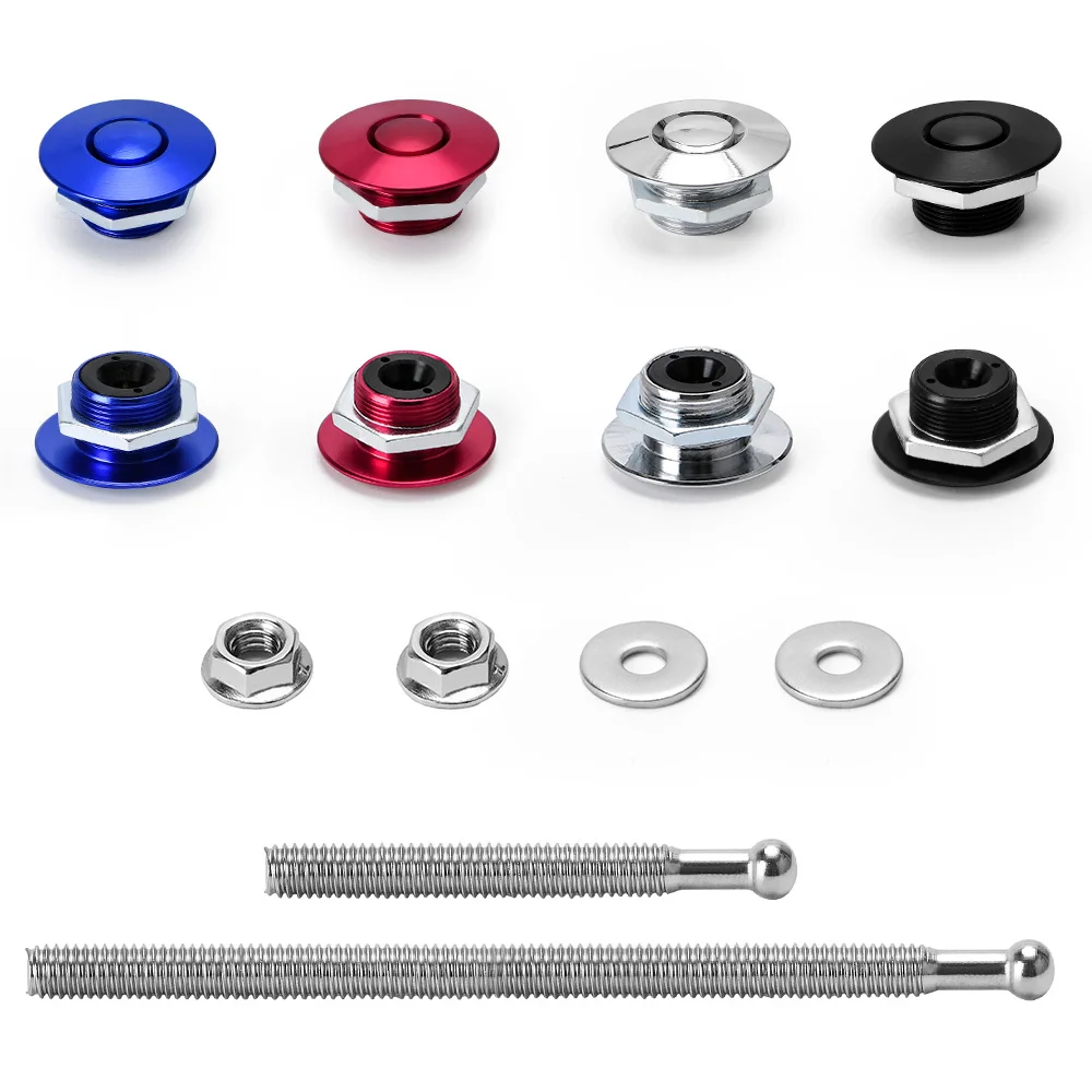 1.25" 31.75mm Car Push Button Bonnet Hood Pin Lock Clip Kit Quick Release Latch Engine Bonne Exterior Parts