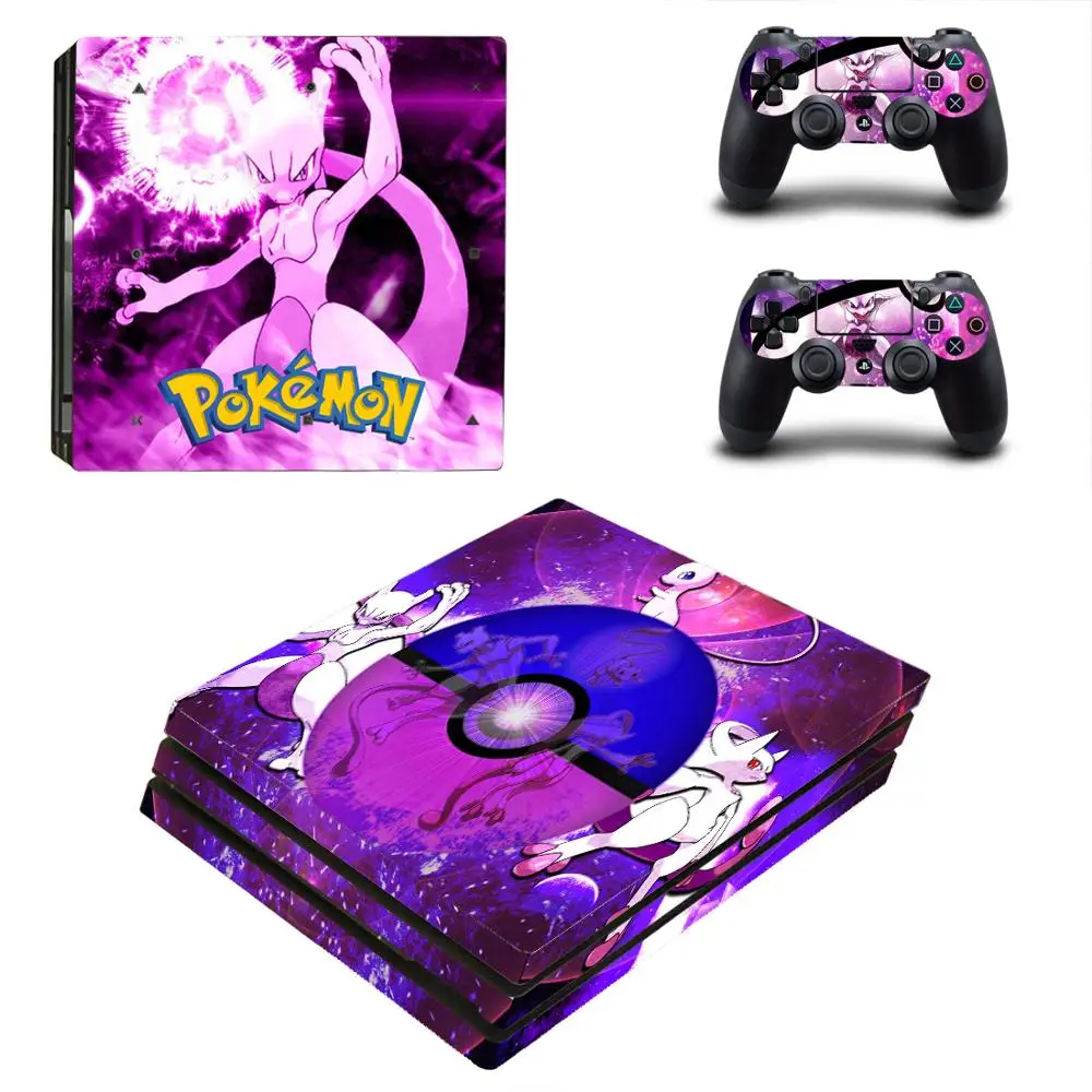 YSP4P-3881 Pokemon Go Пикачу PS4 Pro наклейка для кожи виниловая наклейка для консоли Playstation 4 и 2 контроллера PS4 Pro наклейка для кожи - Цвет: YSP4P-3881