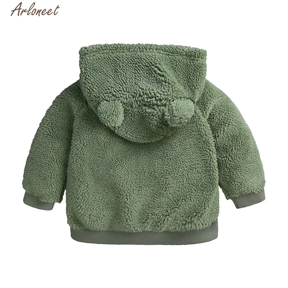 ARLONEET/одежда для малышей; сезон осень-зима; пальто с капюшоном с рисунком медведя для новорожденных; детская теплая верхняя одежда; куртка; хлопковая зимняя одежда