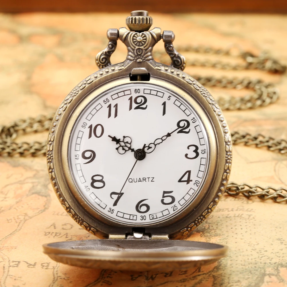Retro B-29 Aircraft Quartz Pocket Watch Steampunk Retro Army Military Necklace Chain Watch Pendant Antique Gifts for Soldiers