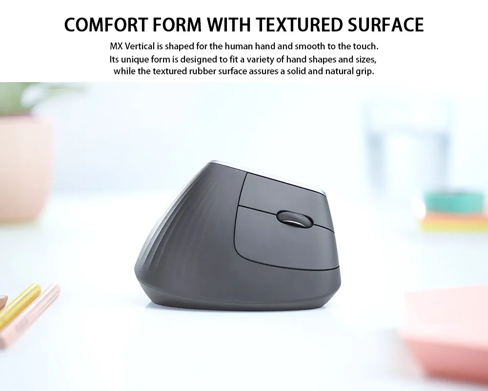 Беспроводная вертикальная bluetooth мышь logitech MX с USB nano 2,4 ГГц для ноутбука, ПК, геймера