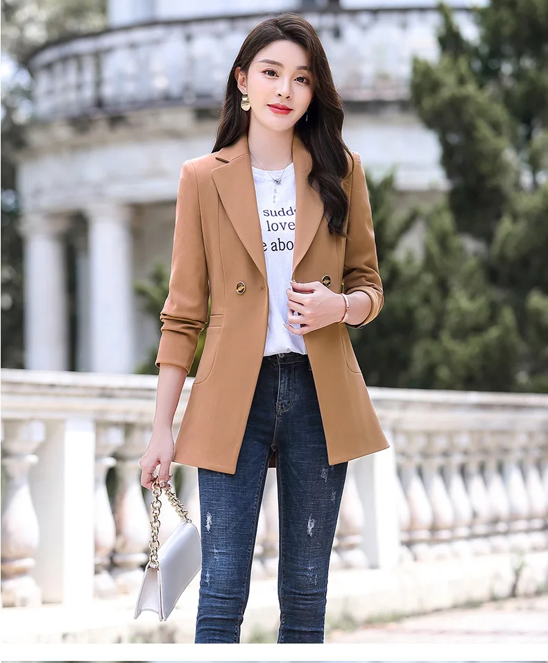 Suit Jacket Women's Korean-style New Style Loose-Fit Elegant Suit Tops Professional British Style Autumn& Winter Workwear