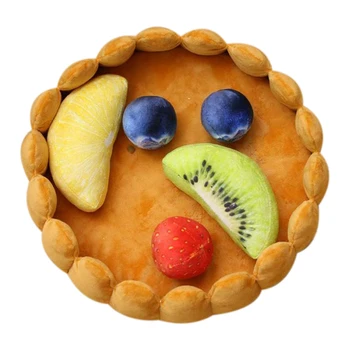 

New 1 Set Cute Pet Dog Fruit Tart Bed Pad Keep Warm Kennel Cat Sleep Mat Nest House With Five Fruits Toys