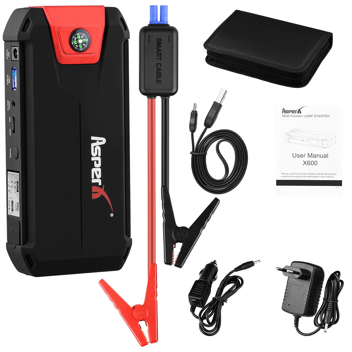 GREPRO Portable 13800mAH Car Jump Starter 1000A Peak 12V Auto Battery Booster Portable Power Pack with LCD Display Jumper Cable noco gb40 Jump Starters