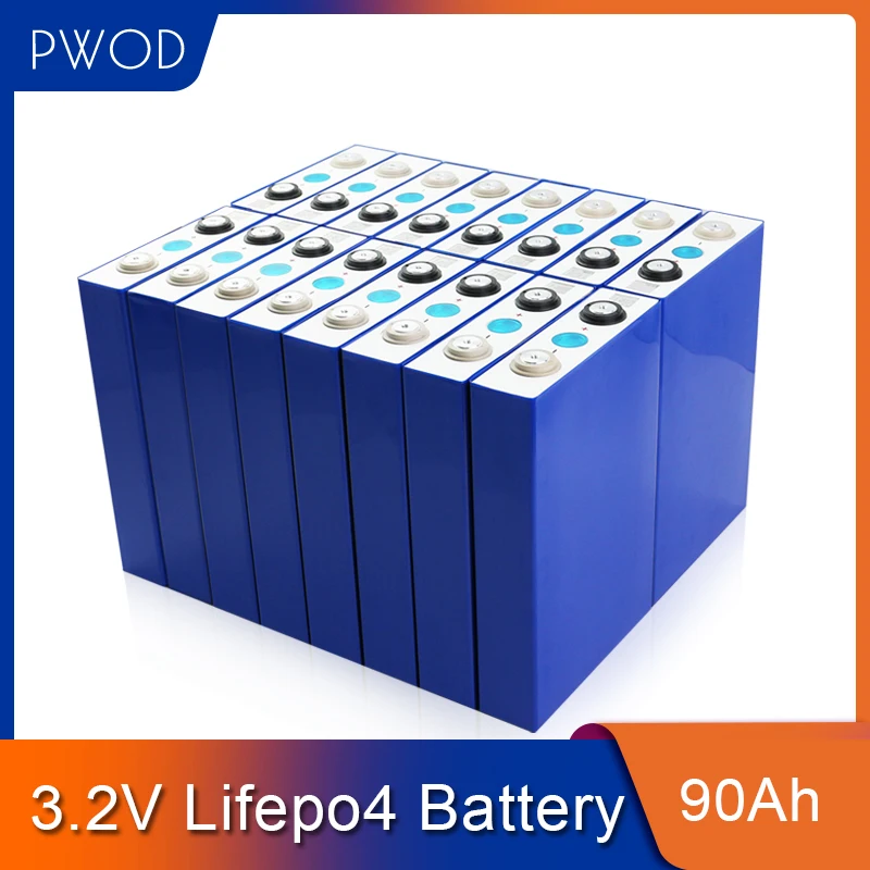 PWOD Новый 48 шт 3 2 V 90Ah жизненный цикл LiFePO4 3500 раз ячейки для 12V 24V 48V система хранения
