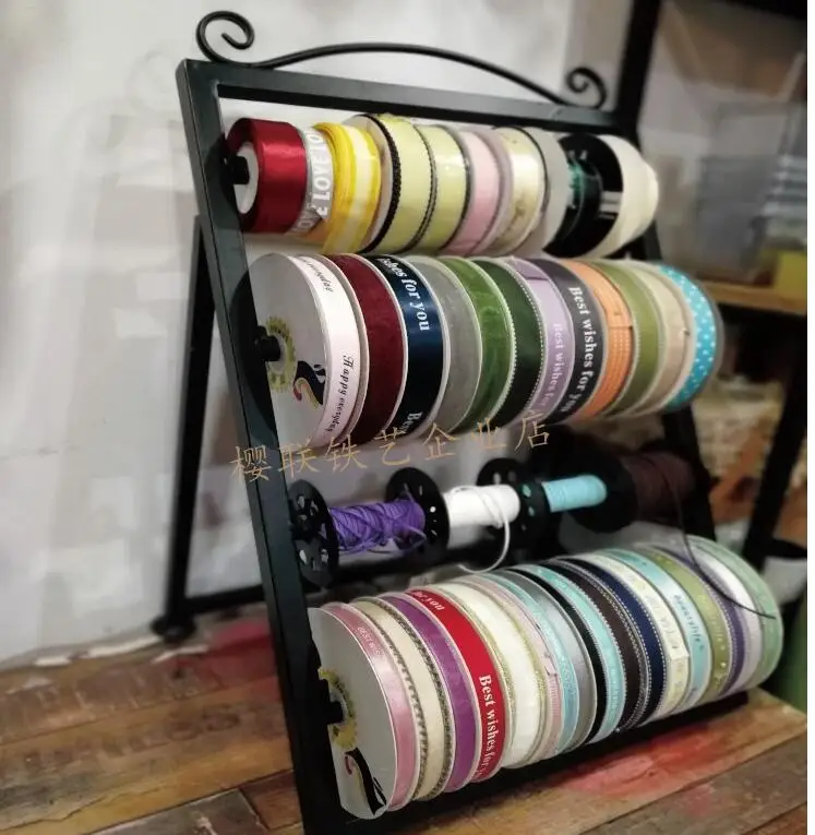 

Creative new wrought iron ribbon frame flower shop packaging supplies ribbon storage rack ribbon ribbon frame
