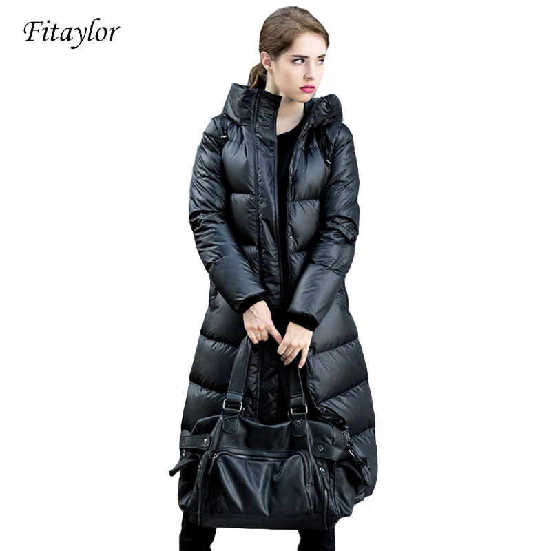 Goede Fitaylor Winter Jassen Vrouwen 90% Witte Eendendons Parka Donsjack Vrouwen Hooded Jassen Lange Warme Casual Sneeuw Uitloper