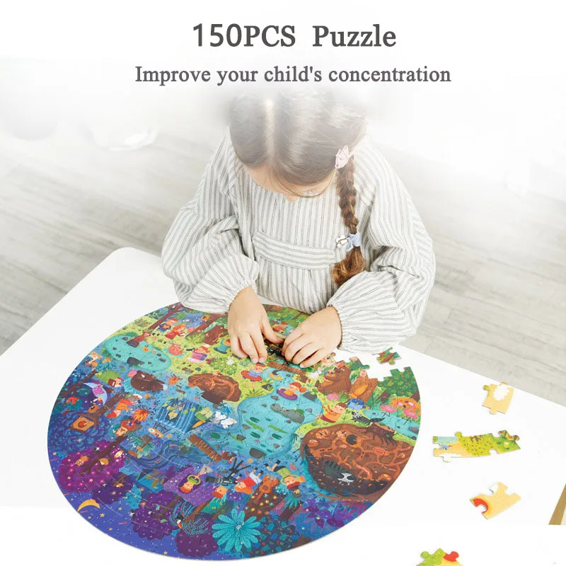 Price MiDeer Puzzle 150PCS Puzzles Toys Educational Toys Hand painted Jigsaw Board Style Puzzles Box Set for Kids Gifts  3 Years Old