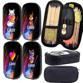 

LIKEE App Pencil Bag Storage Bag Boy Likee Stationery Bag Children Student School Supplies Girl Cat Fox Cosmetic Makeup Bag