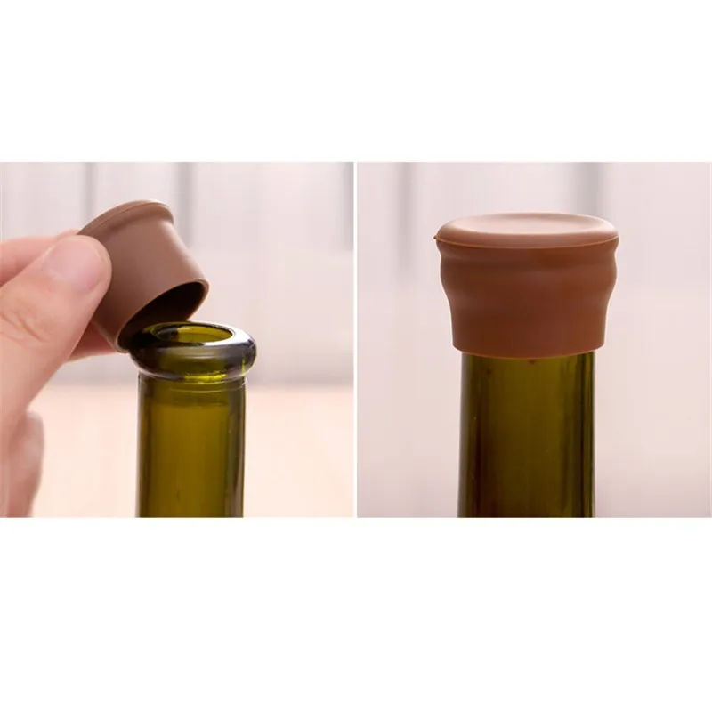 5PCs Multicolor Creativity Silicone Top Hat Fresh-keeping Bottle Cap Wine Cork Wine Pourer Stopper Kitchen Accessories 3.5x3.1cm