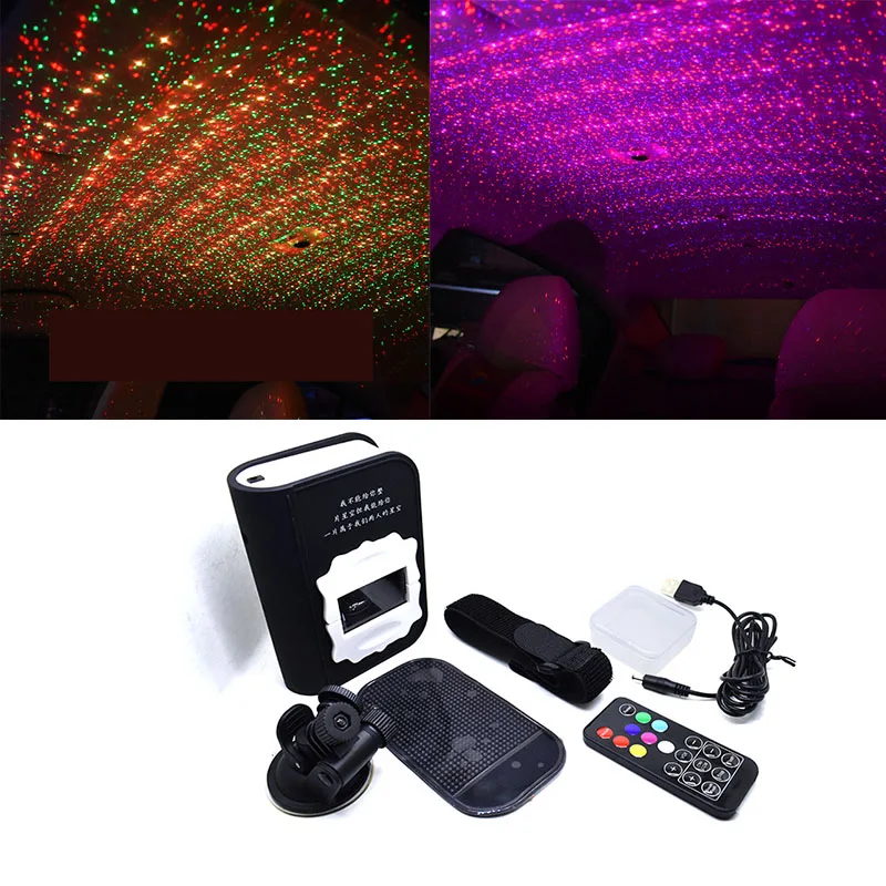 Атмосферное освещение автомобиля USB светодиодный звездный свет RGB Красочная музыкальная лампа DJ сценическая Рождественская комната интерьер окружающий декоративный свет