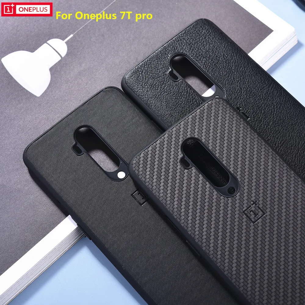 

Original Official OnePlus 7T 7TPro Protective Case Karbon Carbon Sandstone Nylon Bumper Case Back Cover Shell for One plus 1+ 7t