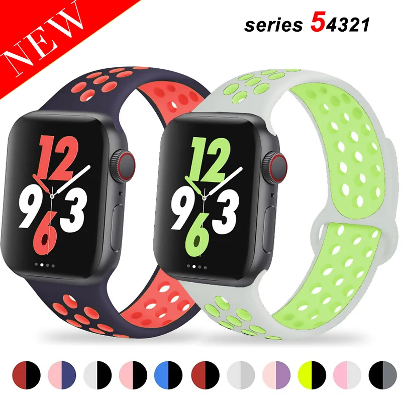 

Strap for Apple watch band 40mm 44mm/42mm/38mm Accessories Silicone belt Sport bracelet iWatch series 5 4 3 2 40 38 42 44 mm