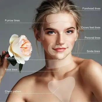 

18 *Beauty silicone stickers Reusable Anti Wrinkle Neck Patch Pad Removal Skin Silicone Care Eye Face Chest X3H1