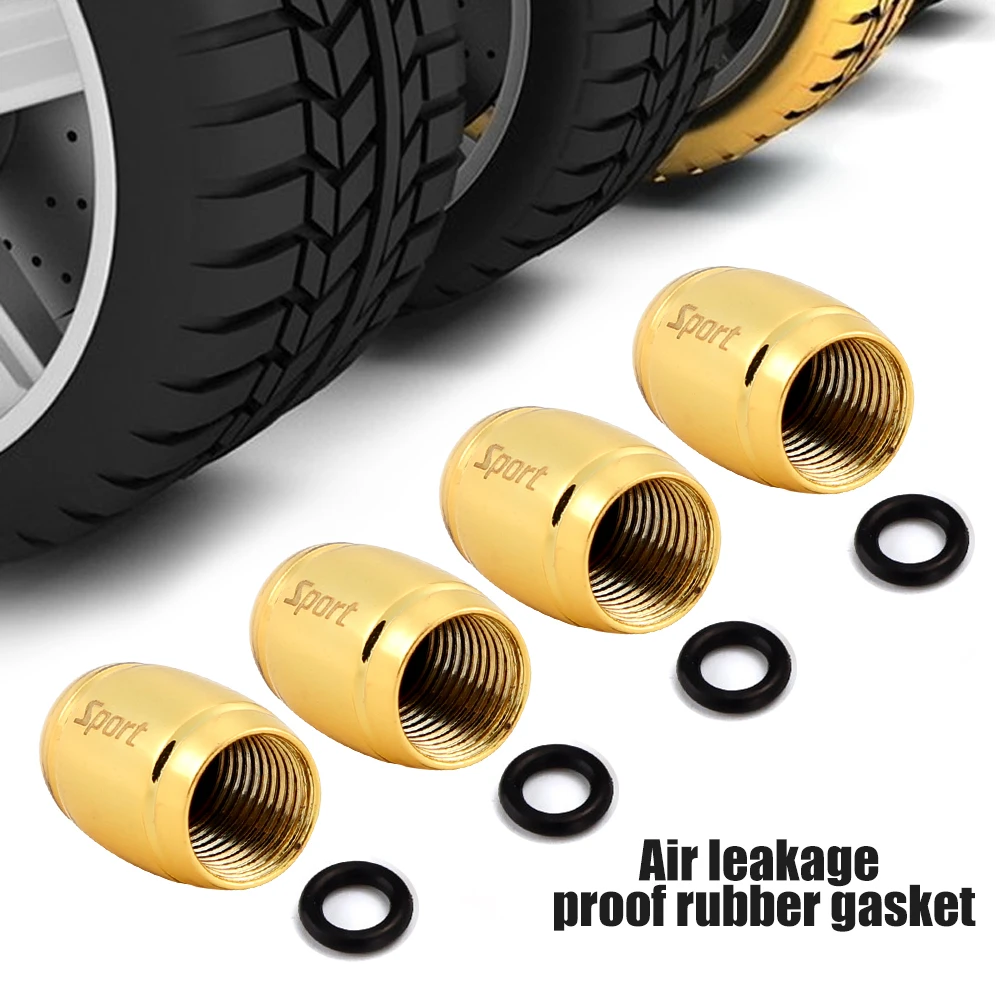 DSYCAR 1Set Fashion Zinc Alloy Anti-theft Sport Car Tire Valve Caps Wheel Tires Tire Stem Air Cap Airtight Cover for Car Styling