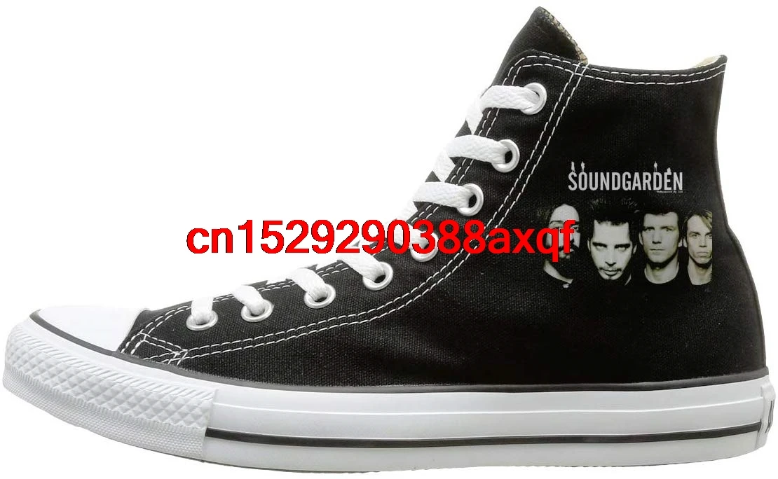 

Unisex Casual Shoes Boys and Girls Sports Shoes Daily Soundgarden Print High-top Flat Canvas Shoes Fashion Sneakers Plus