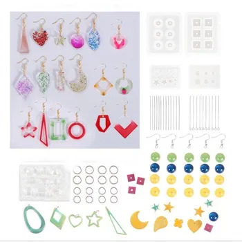 

Silicone Resin Kits Jewelry Casting Mold Tools Set Included Jewelry Pendant Moulds, Stud Earrings, Eye Screw Pins And Making