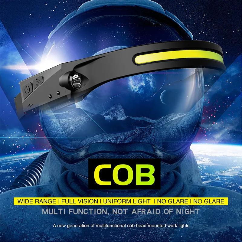 Headlamp LED Induction Headlamp Strong Light Charging Ultra Bright Night Riding Special Head Flashlight Large Area