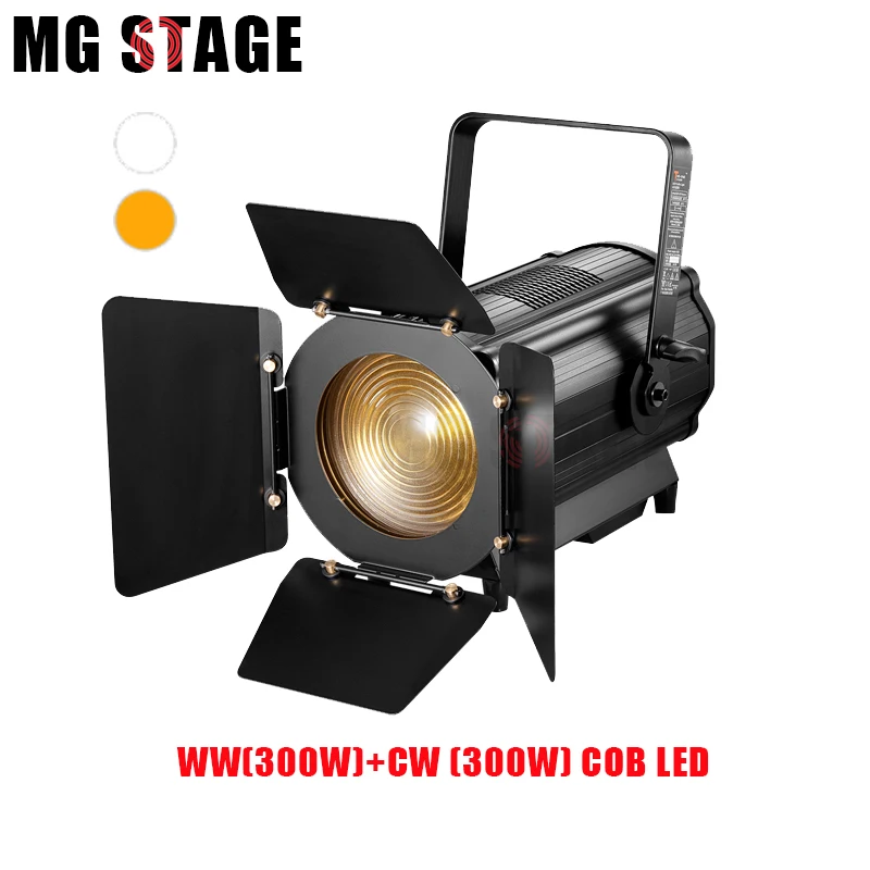 600w CW + WW 2 в 1(300W) COB LED двухцветсветодиодный Светодиодный прожектор fresnel